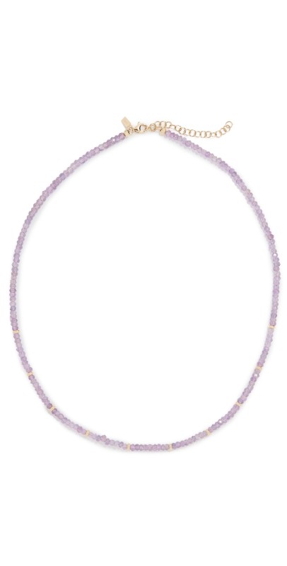 EF Collection 14k Amethyst Birthstone Bead Necklace 14k Yellow Gold