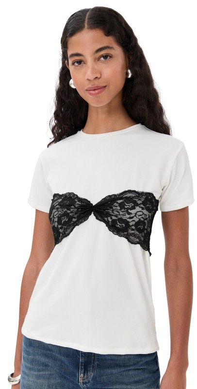 By Efrain Mogollon Bra T-Shirt Black/White