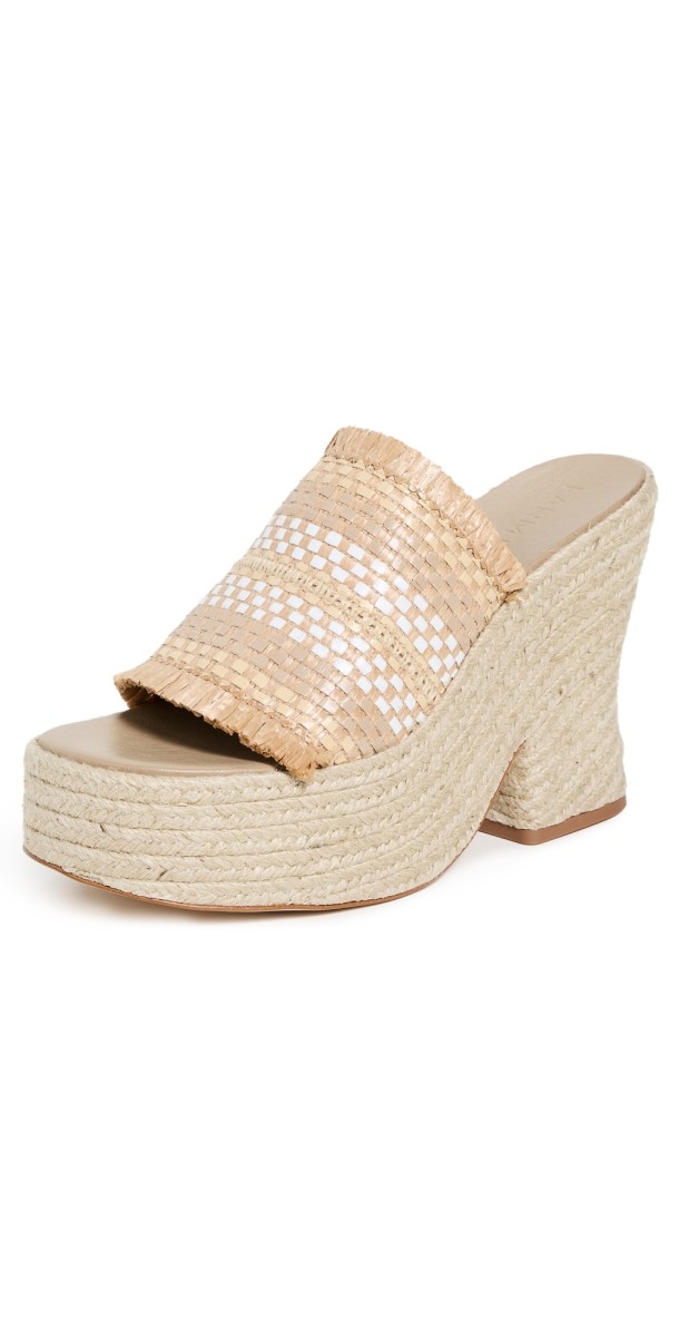 FARM Rio Natural Weaved Raffia Platform Espadrilles Natural