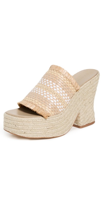 FARM Rio Natural Weaved Raffia Platform Espadrilles Natural