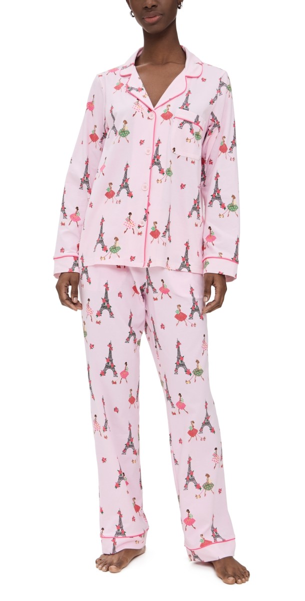 BedHead PJs Cotton Knit Long Sleeve Classic PJ Set Tres Chic