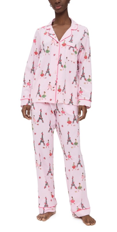 BedHead PJs Cotton Knit Long Sleeve Classic PJ Set Tres Chic