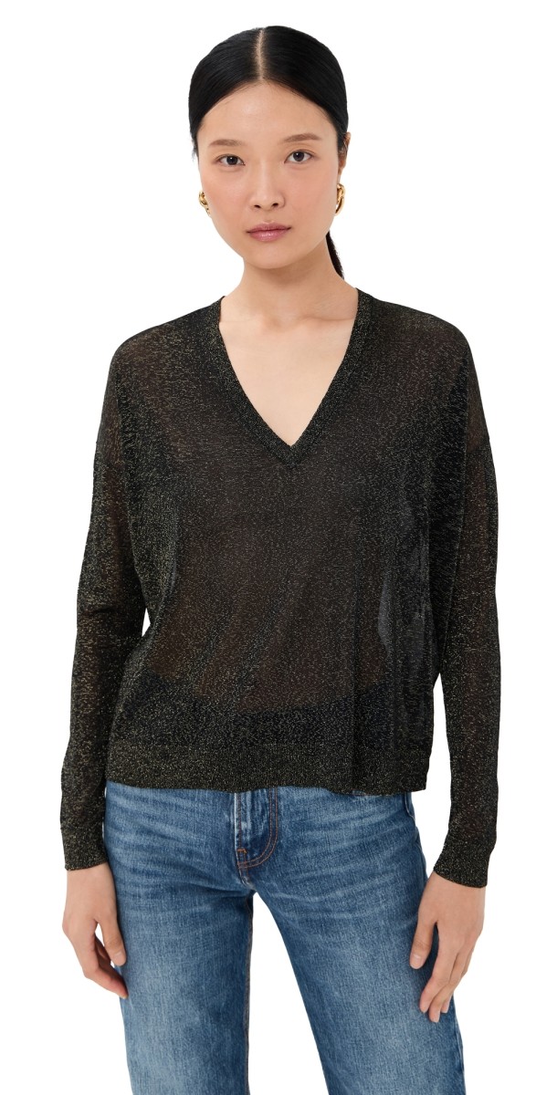 CO V Neck Sweater Black