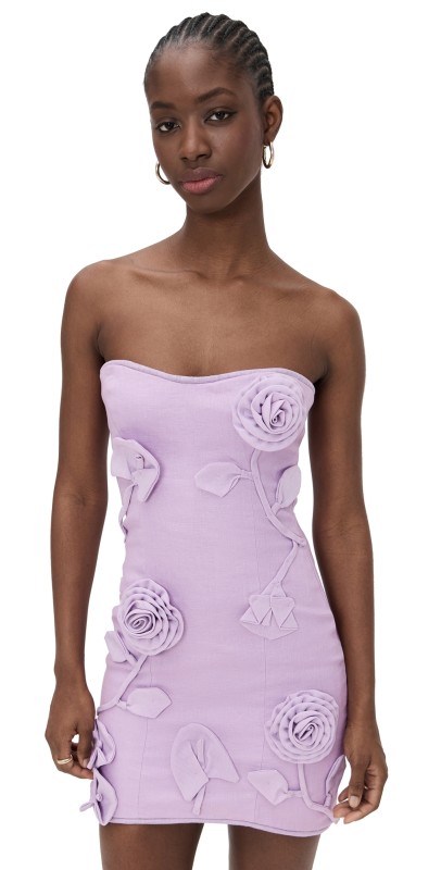 Rendoll 3D Floral Mini Dress Purple