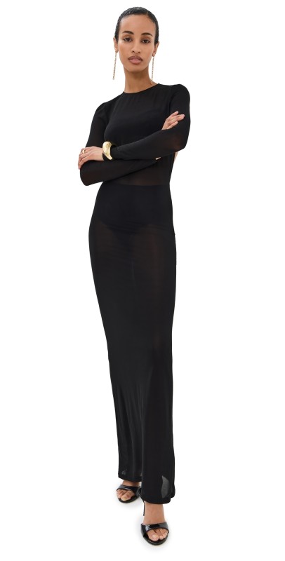 rabanne Open Back Dress Black