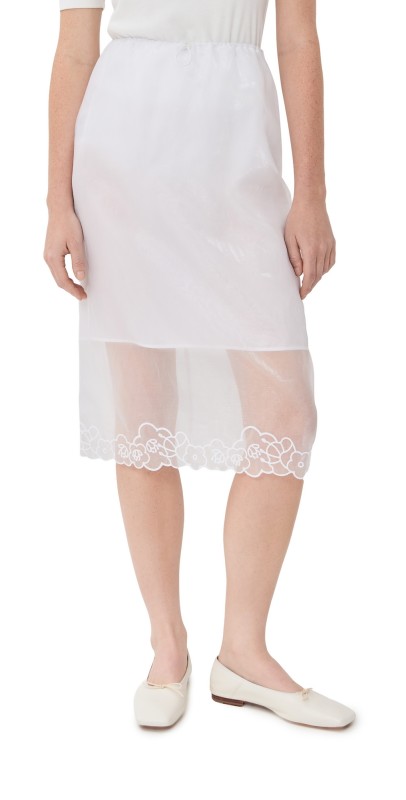 Cecilie Bahnsen Liquid Myrtia Bria Skirt White