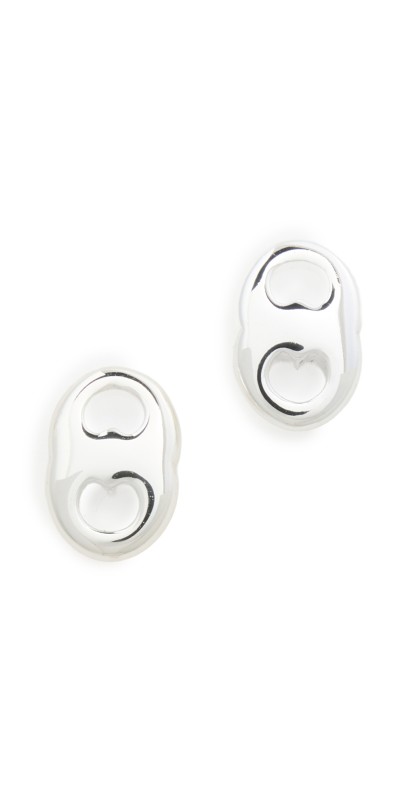Tory Burch Gemini Link Stud Earrings Light Silver