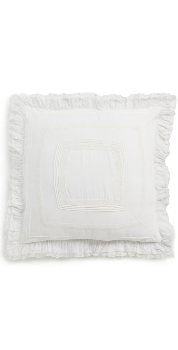 LoveShackFancy Victorian Euro Pillow Whit
