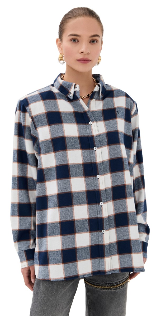 FRENKEN Classic Oversized 1980's Shirt Cream Check