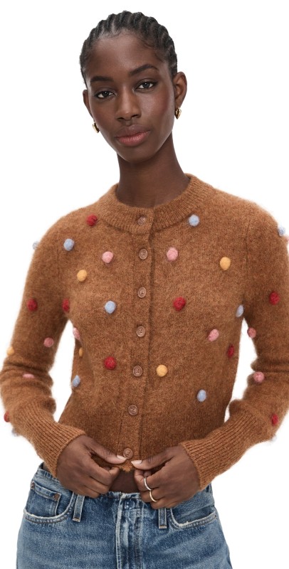 ALÉMAIS Elia Tobacco Cropped Cardigan Tobacco