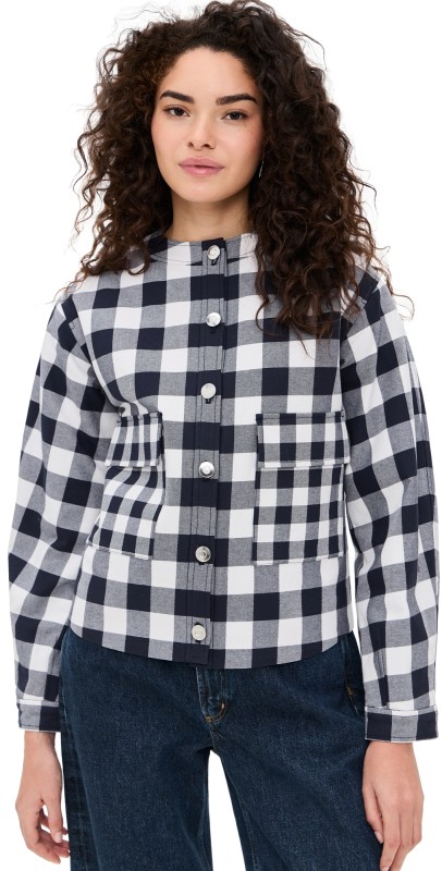 ALIGNE Nathan Padded Moto Jacket Gingham