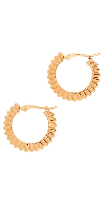Ariel Gordon Jewelry Ridged Knife Edge Helium Hoops 14k Yellow Gold