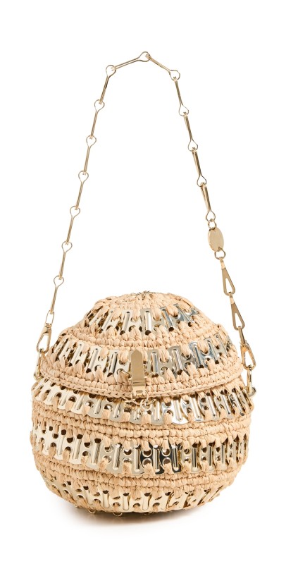 rabanne 1969 Ball Shoulder Bag Natural/Light Gold