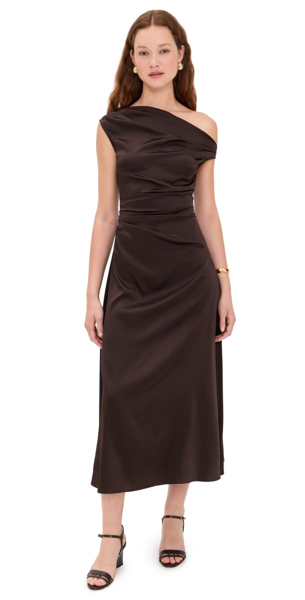STAUD Phare Silk Dress Earth
