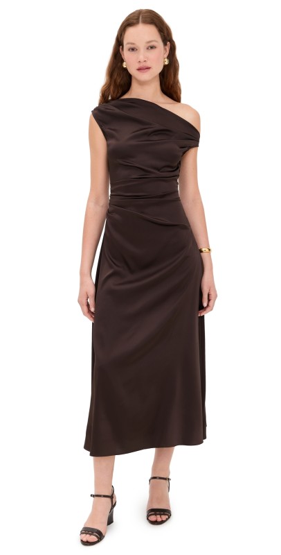 STAUD Phare Silk Dress Earth