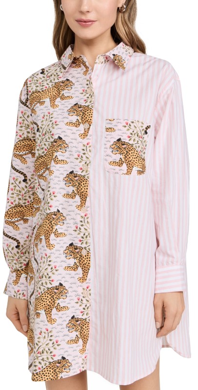 Printfresh Everyday Button Down Pajama Shirt Blush