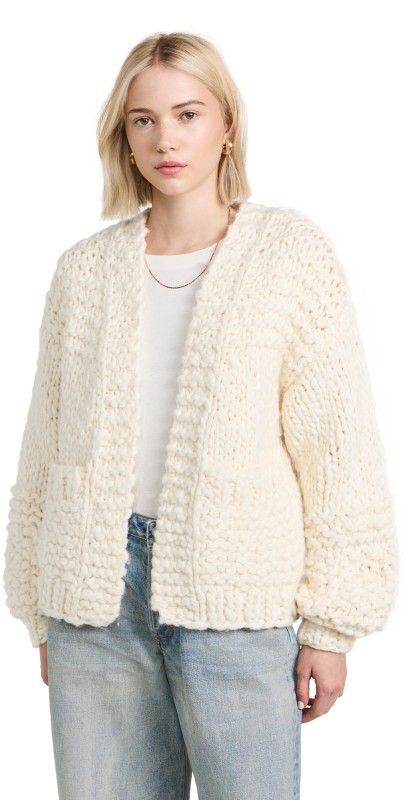 Scotch & Soda Hand Knit Cardigan Soft Ice