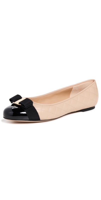 FERRAGAMO Varina Q Flats Nero