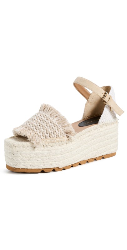 Stella McCartney Gaia Jacquard Webbing And Alter Suede Espadrilles Dust