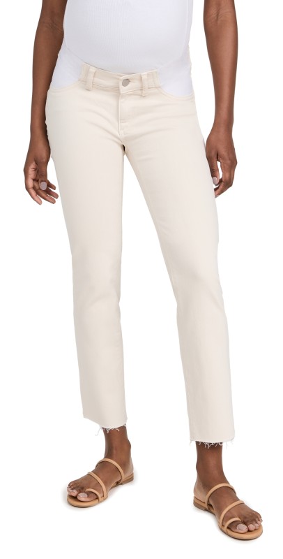 DL1961 Patti Straight Maternity Jeans Ecru