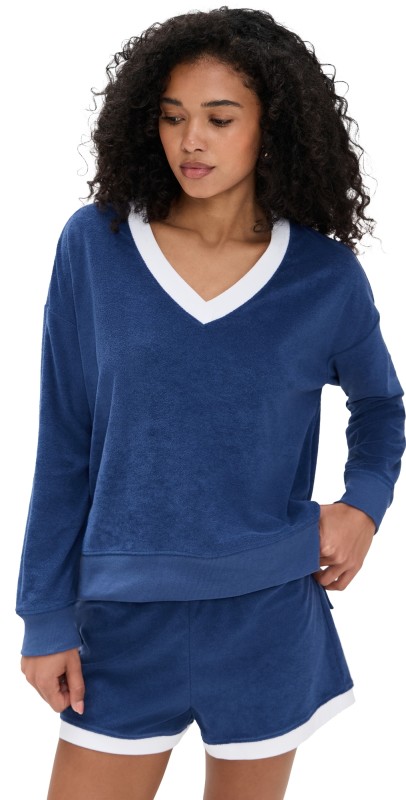 Z Supply Marx Terry Sweatshirt Yacht Blue