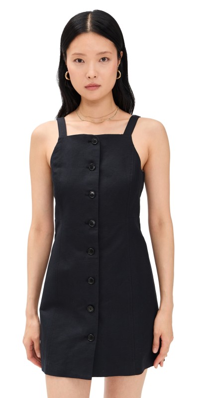 Alex Mill Alexis Dress In Linen Cotton Black