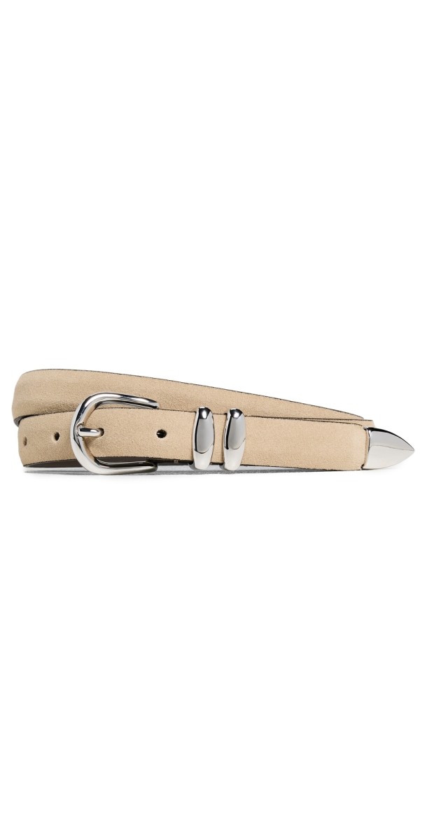 Anderson's Skinny Double Fastener Leather Belt Tan