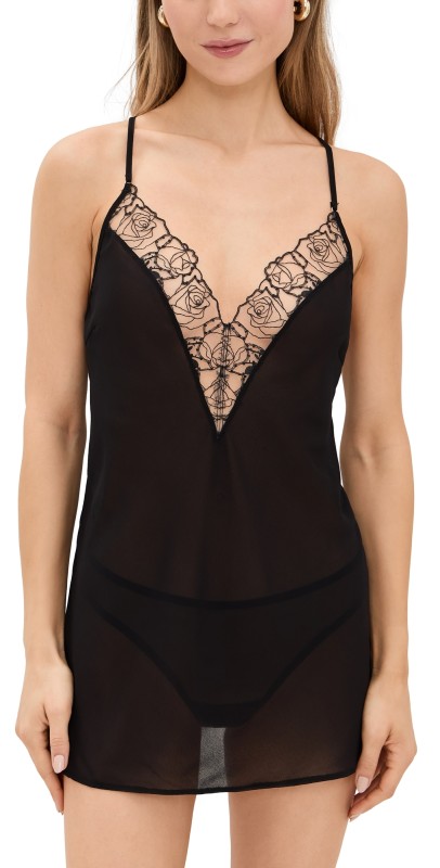 Bluebella Rosalie Short Chemise Black/Sheer