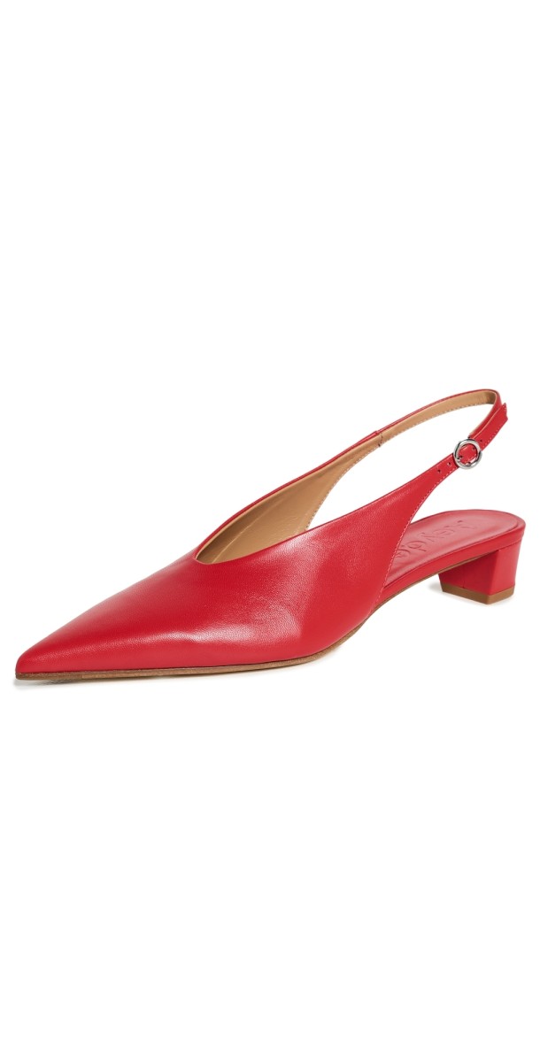 AEYDE Oti Nappa Leather Red Pumps Red