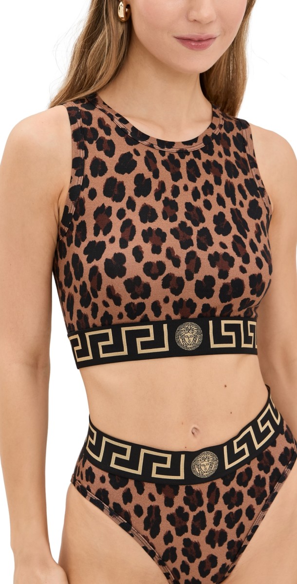 Versace Jersey Topeka Bi-Stretch Underwear Tank Top 5N440-Chestnut/Gold