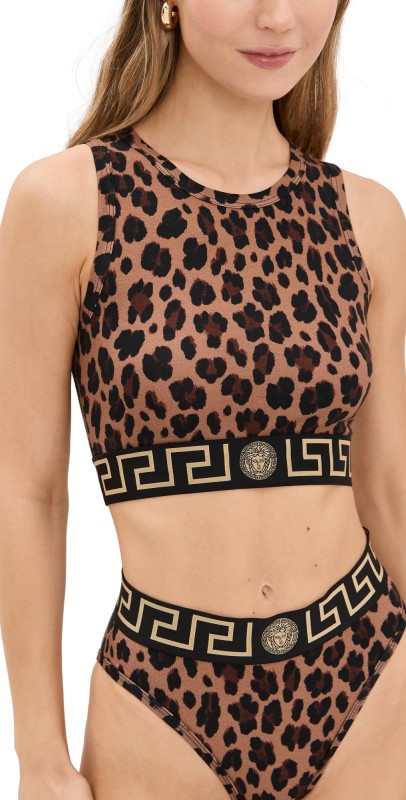 Versace Jersey Topeka Bi-Stretch Underwear Tank Top 5N440-Chestnut/Gold