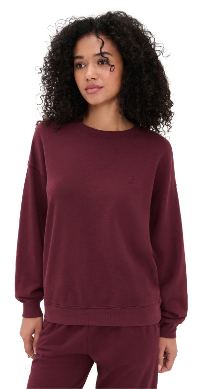 Éterne Oversized Crew Neck Sweatshirt Oxblood
