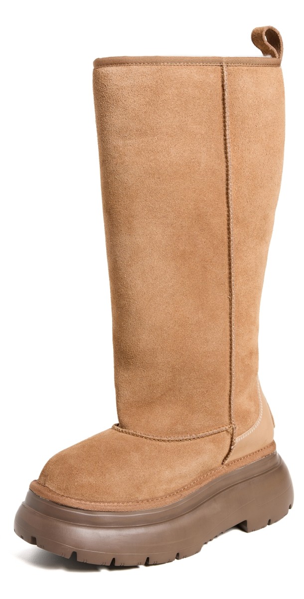 R13 Tall Chunky Shearling Boots Light Brown