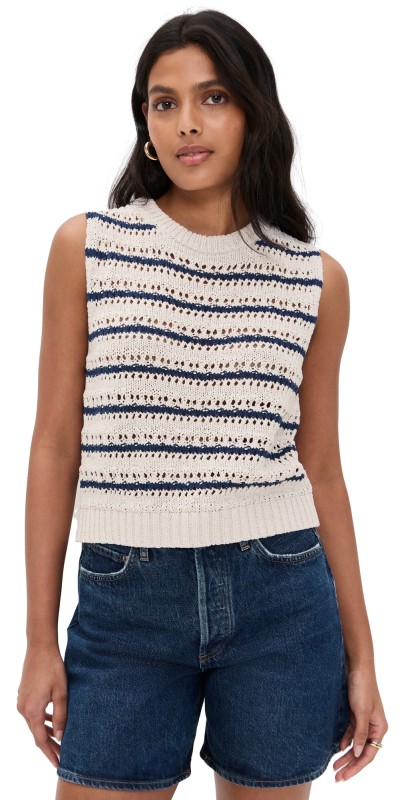 Velvet Calista Top Chalk/Marine
