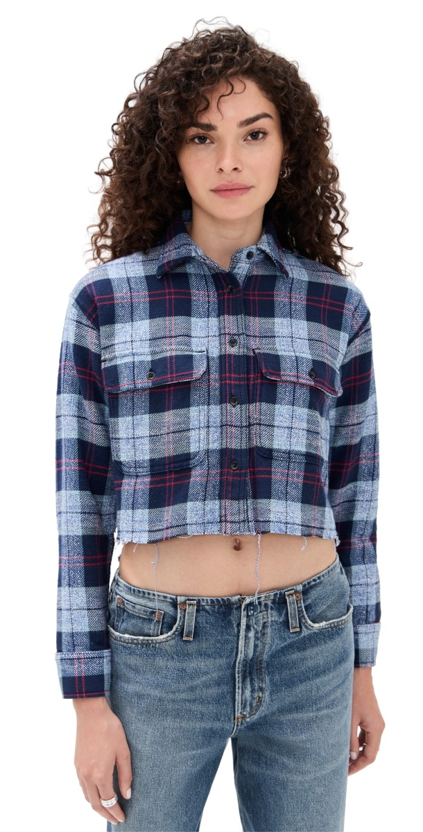 ASKK NY Crosby Flannel Navy Plaid