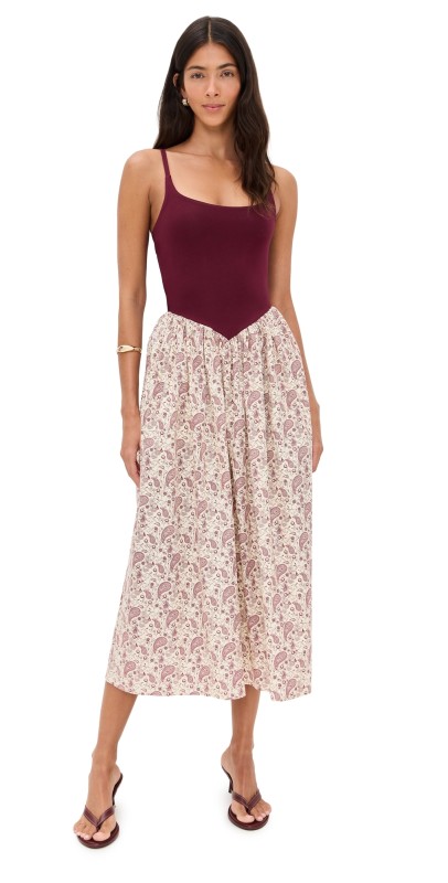 LE BOP Alix Paisley Dress Burgundy Paisely