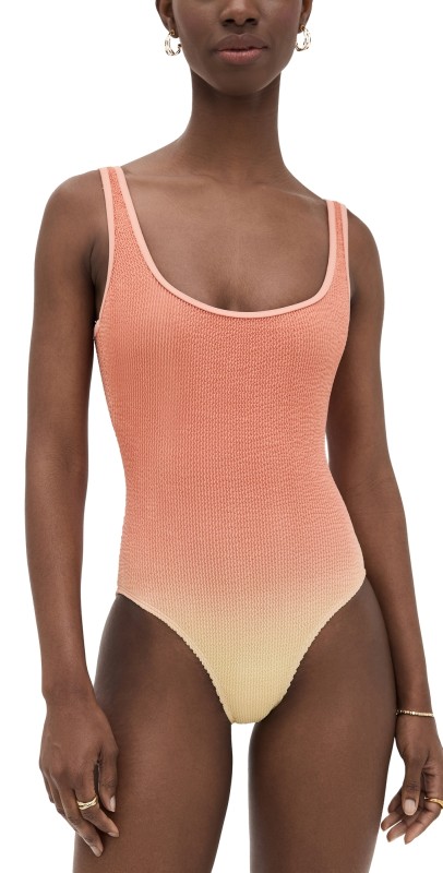 Good American Always Fits Modern Tank One Piece Peach Ring