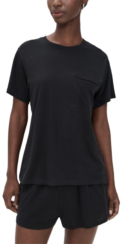 Lunya Pima Tee Short Set Black