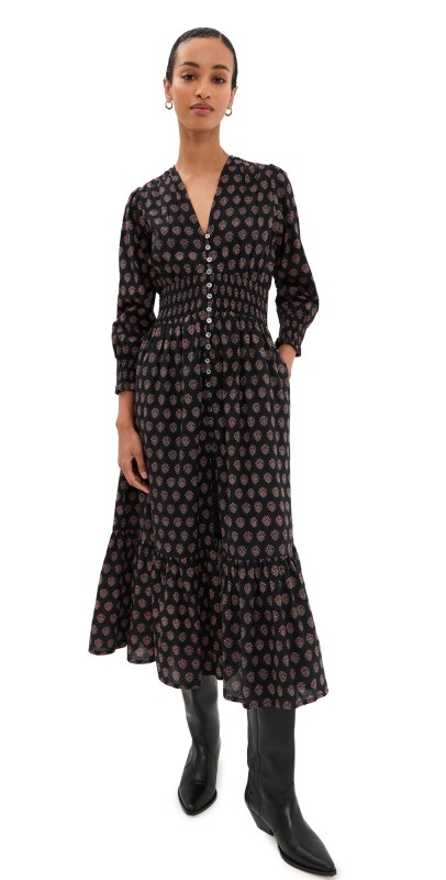 Marea Francesca Dress Black Meadow