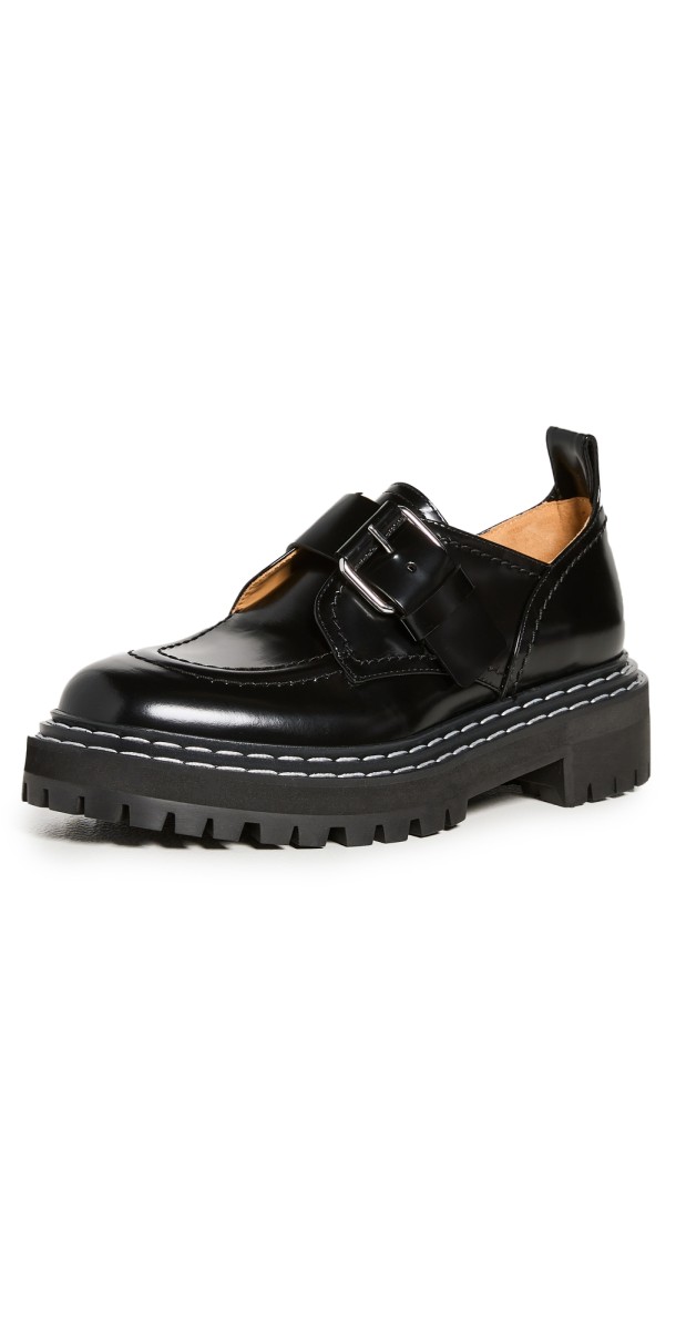 Proenza Schouler Lug Sole Buckle Oxfords Black