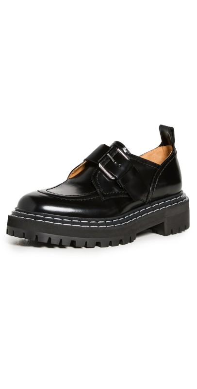 Proenza Schouler Lug Sole Buckle Oxfords Black