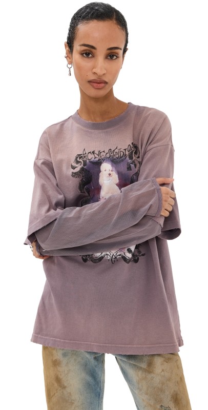 Acne Studios Edra Double Long Sleeve T-Shirt Dark Mauve