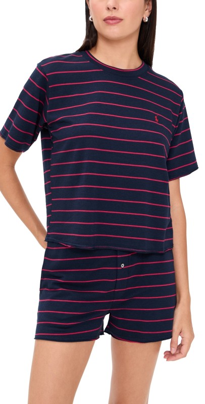 Polo Ralph Lauren Short Sleeve Shorts Set Hunter Navy/Classic Red