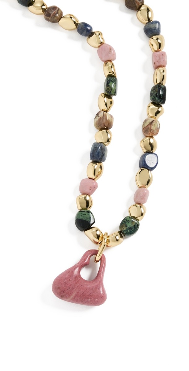 LELET NY Mara Marble Heart Necklace Ros