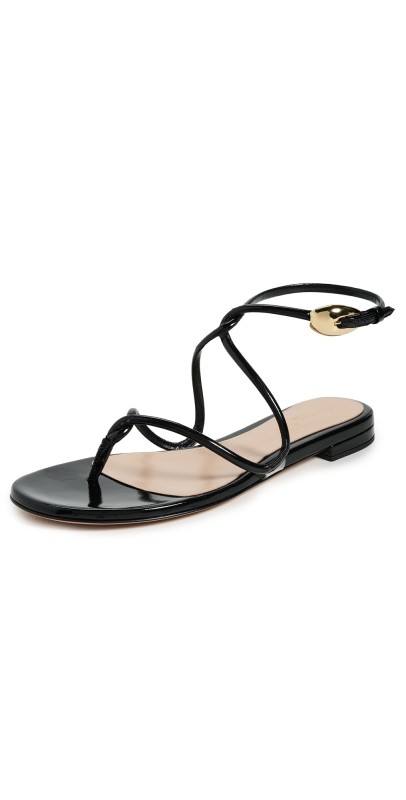 Gianvito Rossi Black Mamba Flats Black