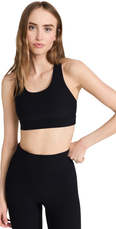 All Access Rib Front Row Bra Black Rib