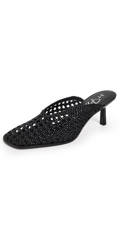 3.1 Phillip Lim Id Macrame Mules Teardrop Heels Black