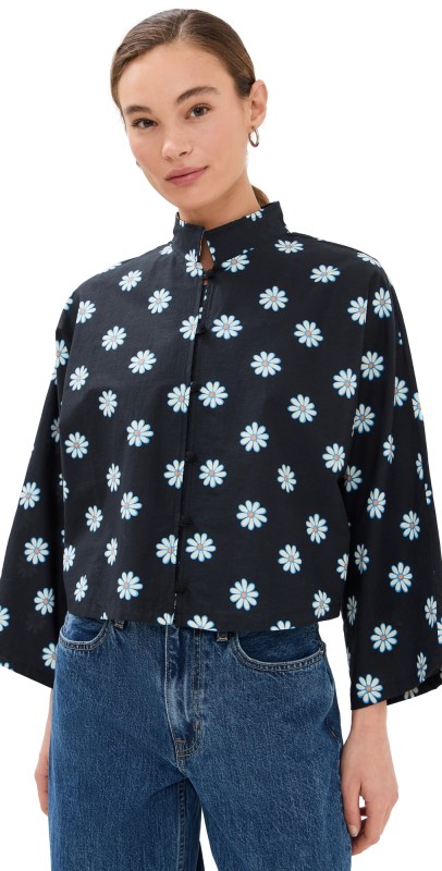 La Vie Style House Baby Daisy Everyday Shirt Black & Whit