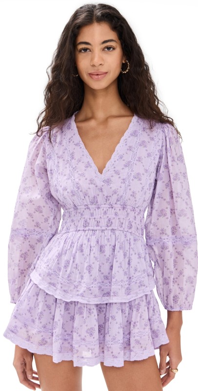 LoveShackFancy Rosamina Dress Lilac Dream
