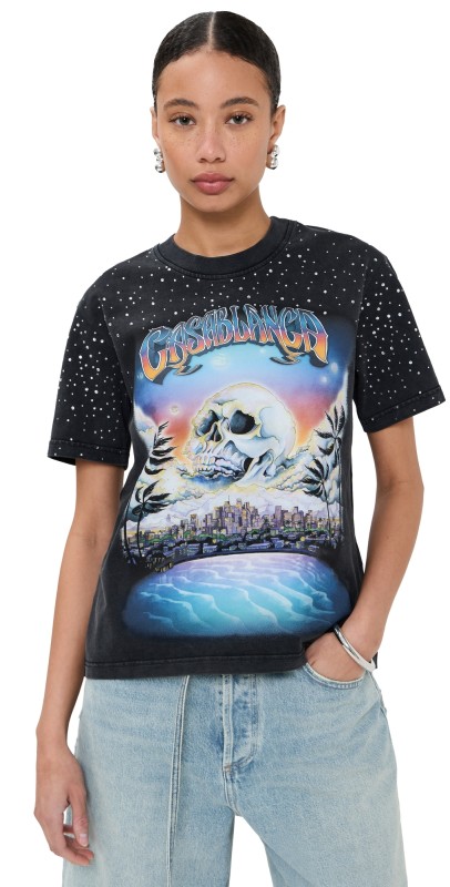 Casablanca La Premonition Hotfix Printed T-Shirt La Premonition